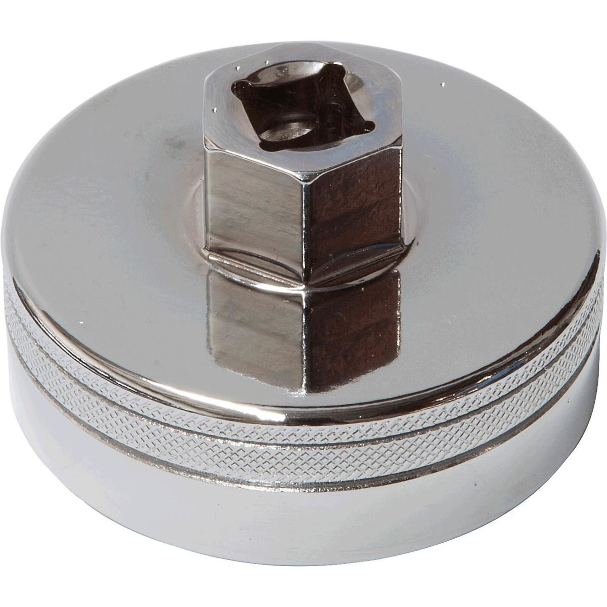 Private Brand Tools Heavy-Duty Oil Filter Tool — Chrome Vanadium Steel, 64.5mm, 1/2in. Square Drive, 24mm Hex, Model# PBT71117